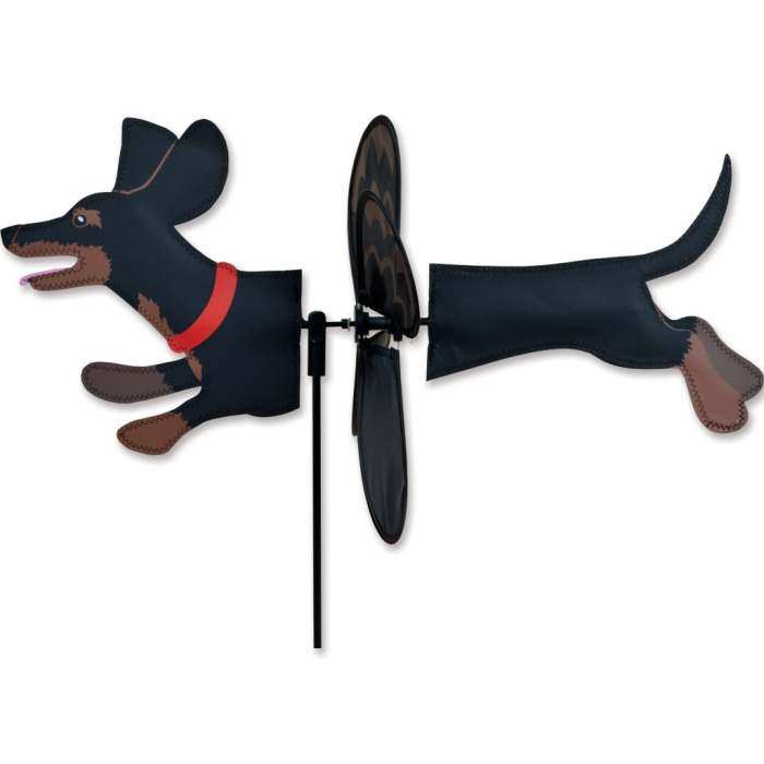 Petite Black Dachshund Wind Garden Spinner